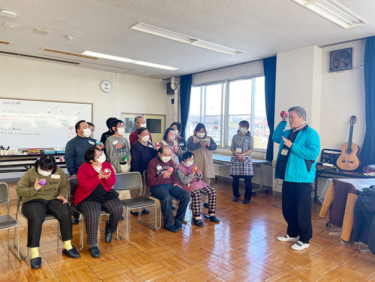 地域内作業所との交流事業の様子